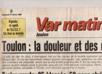 La presse Var Matin du 17/02/1989